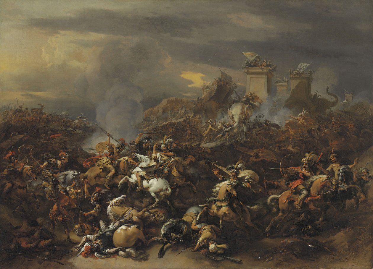 La Batalla de Alejandro Magno contra el rey Porus de Nicolaes Pietersz. Berchem