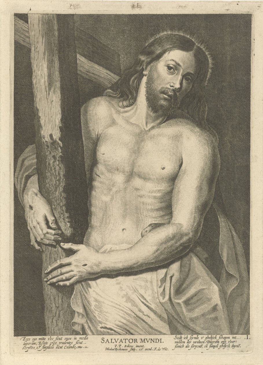 Cristo con la cruz Cristo y los trece apóstoles (título de la serie) de Nicolaes Ryckmans