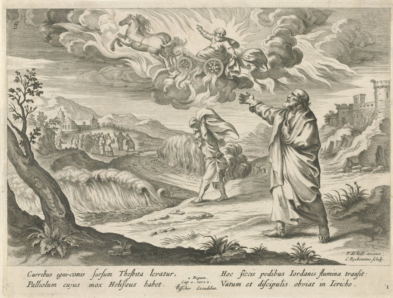 Eliseo ve la ascensión de Elías Historia de Elisa (título de la serie) de Nicolaes Ryckmans
