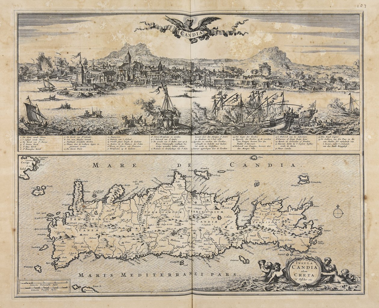 Insula Candia olim Creta / N. Visscher exc. de Nicolaes Visscher