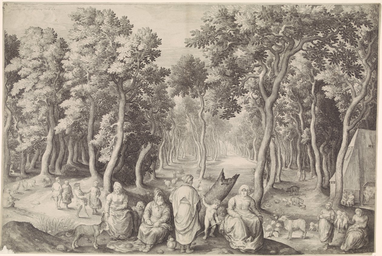 Familia campesina en un bosque de Nicolaes de Bruyn