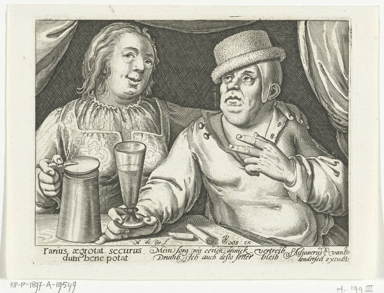 bebiendo hombre y mujer de Nicolaes de Bruyn