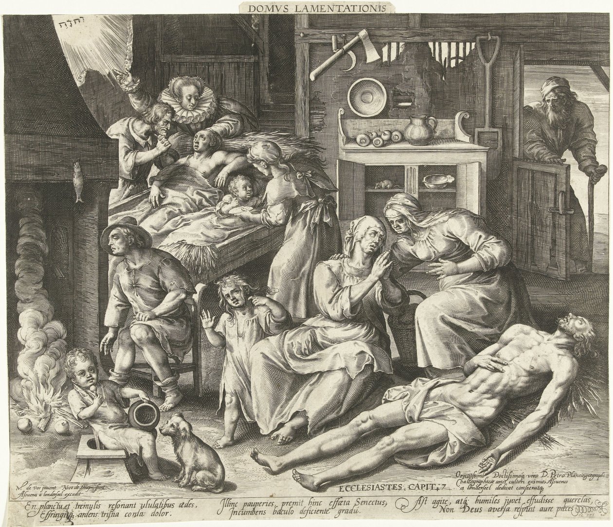 Una casa llena de luto Domus Lamentationis (título sobre objeto) de Nicolaes de Bruyn