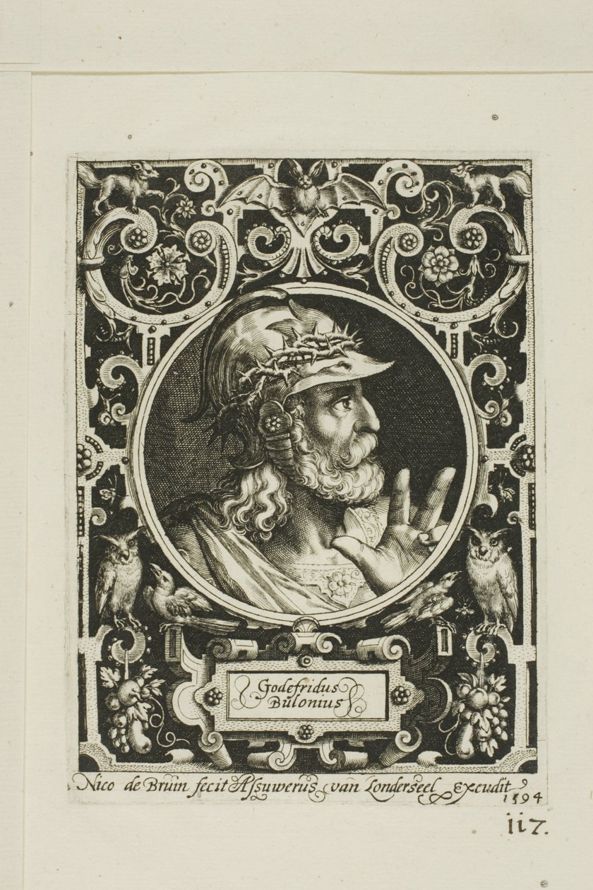 Godofredo de Bouillon, placa nueve de Los Nueve Dignos de Nicolaes de Bruyn