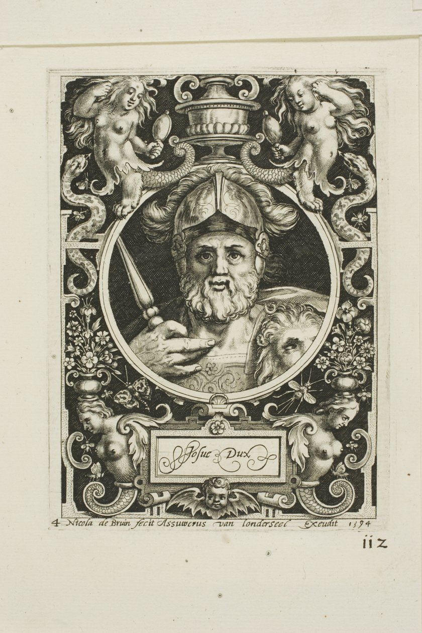 Josué, lámina cuatro de Los Nueve Dignos de Nicolaes de Bruyn