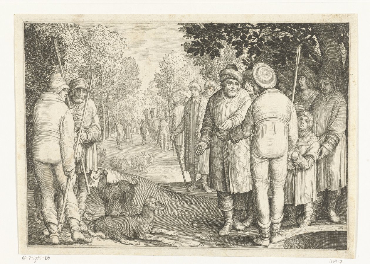 José es vendido por sus hermanos a mercaderes en el pozo Historia de José (título de la serie) de Nicolaes de Bruyn