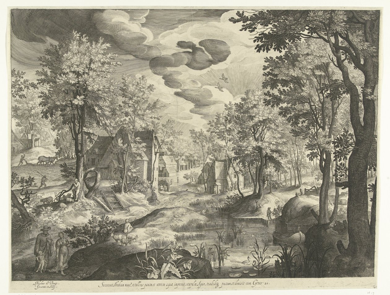 Paisaje con Agar e Ismael de Nicolaes de Bruyn