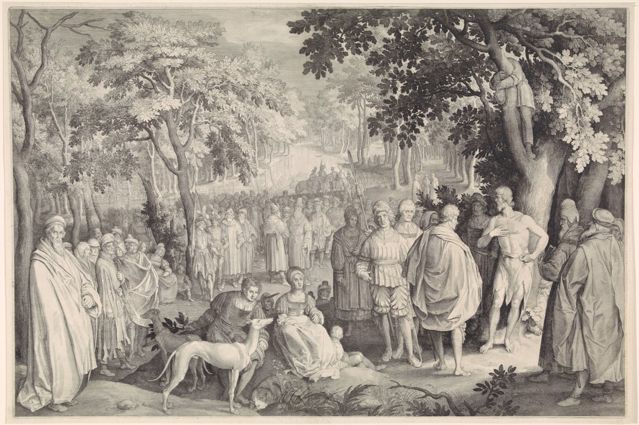 Predicación de Juan el Bautista de Nicolaes de Bruyn
