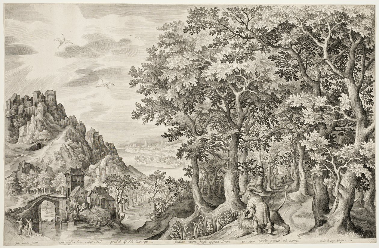 Sansón Matando al León de Nicolaes de Bruyn