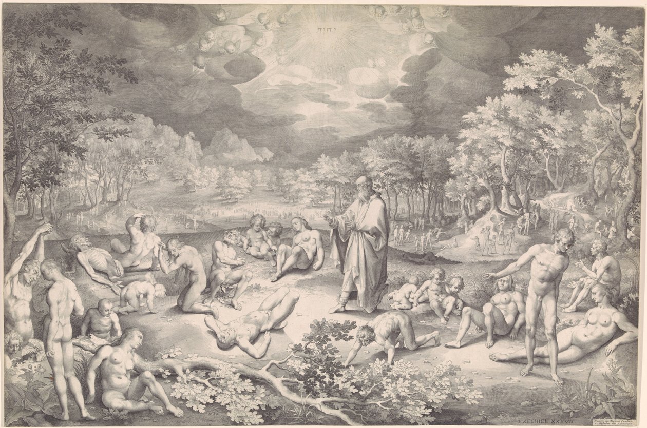 Visión de Ezequiel del Valle de los Huesos de Nicolaes de Bruyn