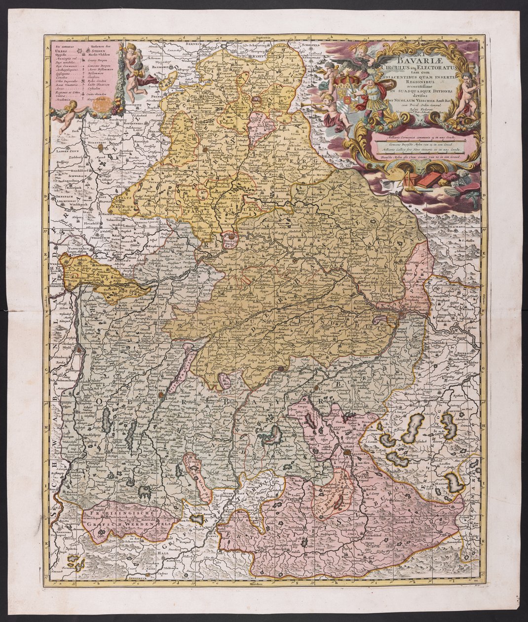 Mapa de Baviera,  Nicolaes Visscher, cartógrafo,  Alrededor de 1730, de Nicolaes the Elder (after) Visscher