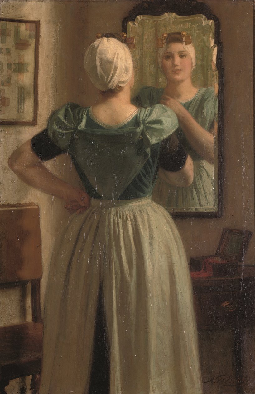 Un bello reflejo (óleo sobre lienzo) de Nicolaes van der Waay