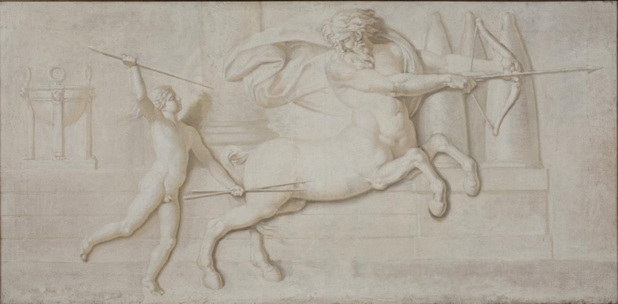 Aquiles y el centauro Quirón de Nicolai Abildgaard