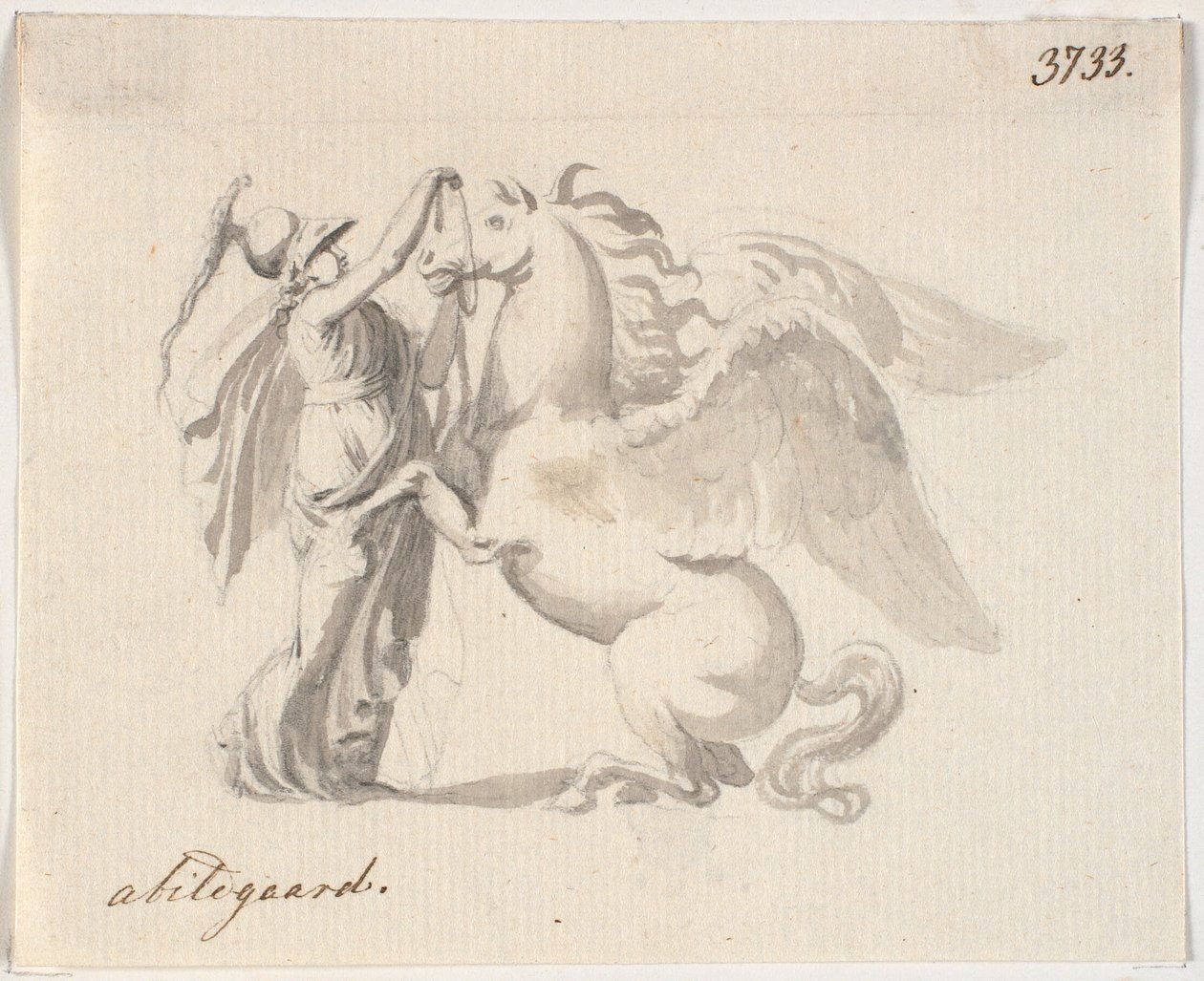 Atenea pone bridas a Pegaso de Nicolai Abildgaard