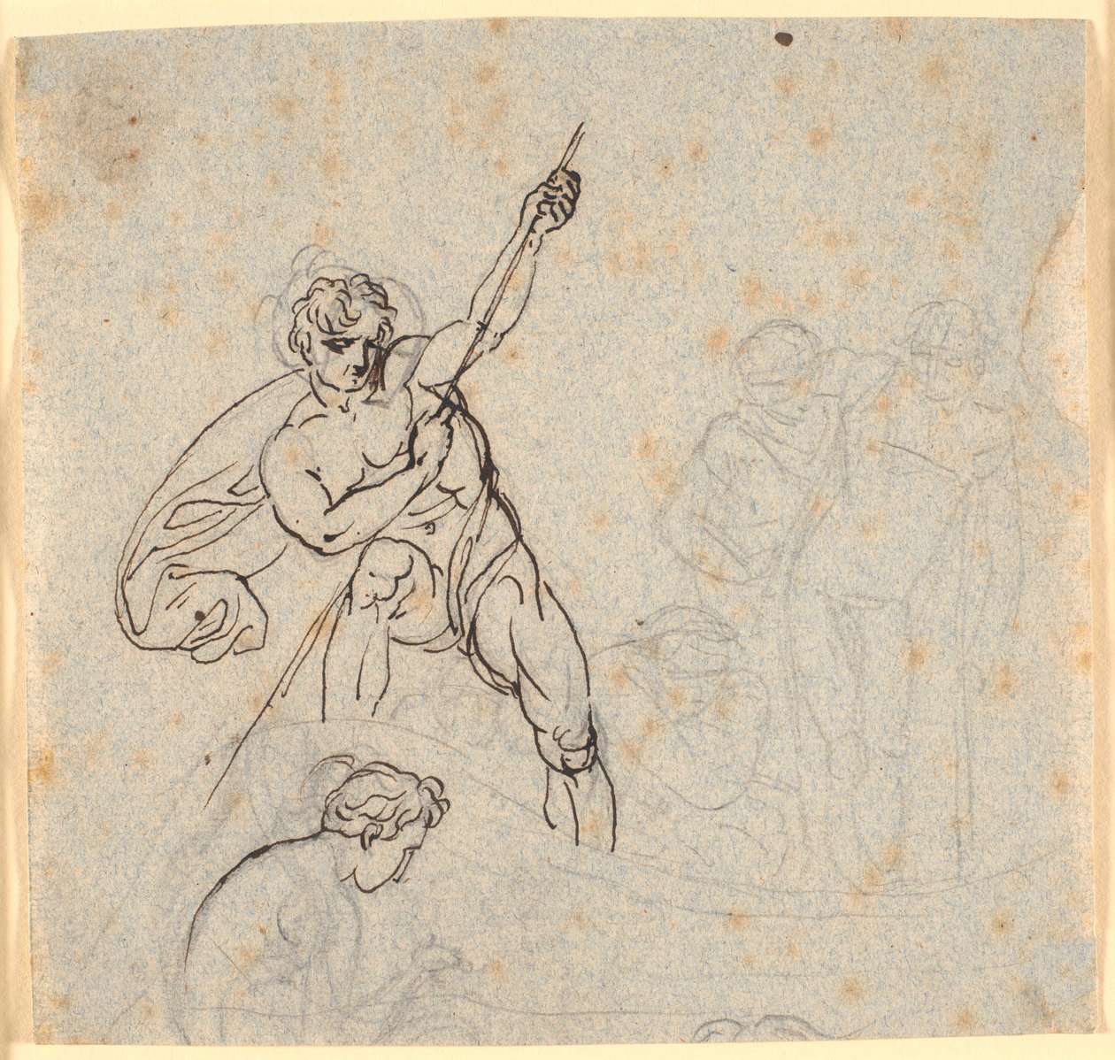 Barco con Hombre Remando y Cuatro Otras Figuras de Nicolai Abildgaard