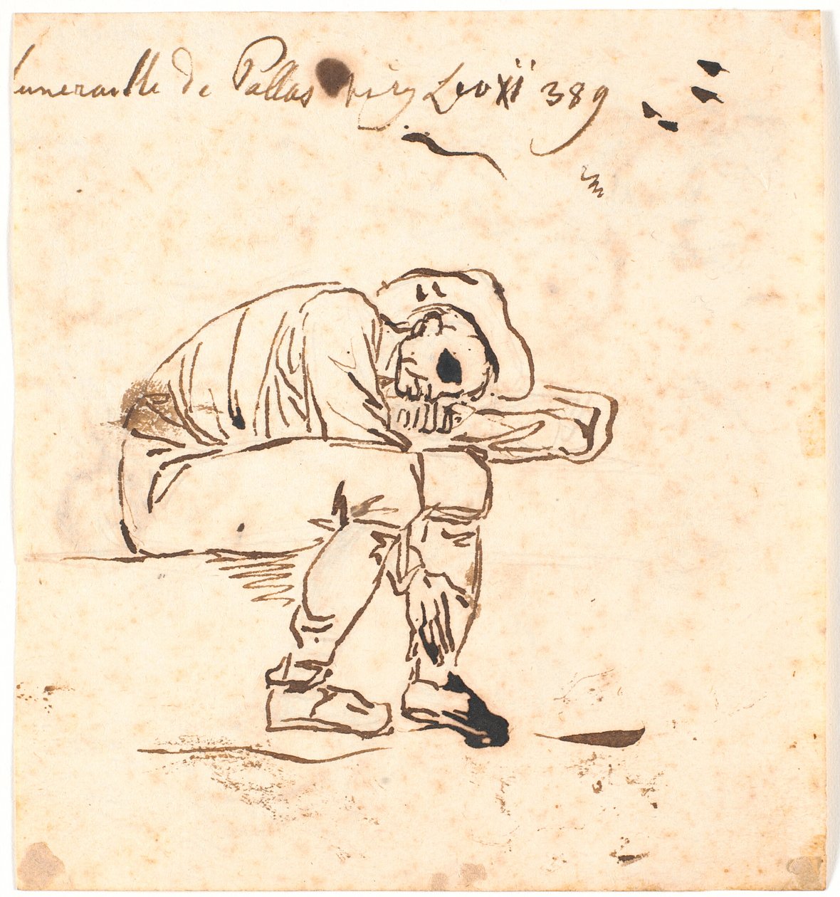Campesino sentado y durmiendo de Nicolai Abildgaard