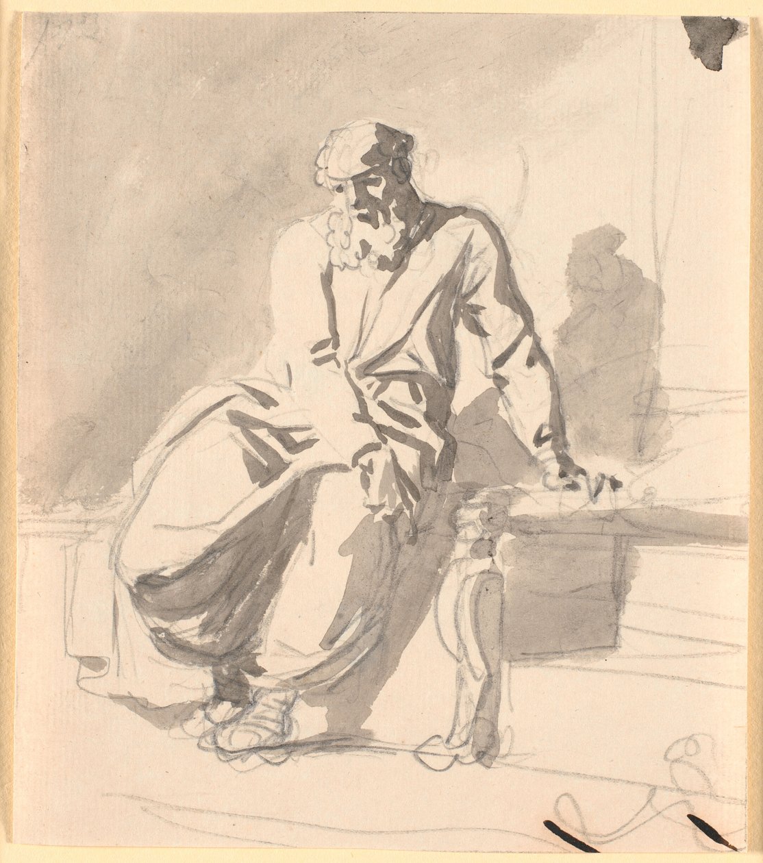 Figura masculina antigua sentada, probablemente Anacreonte de Nicolai Abildgaard
