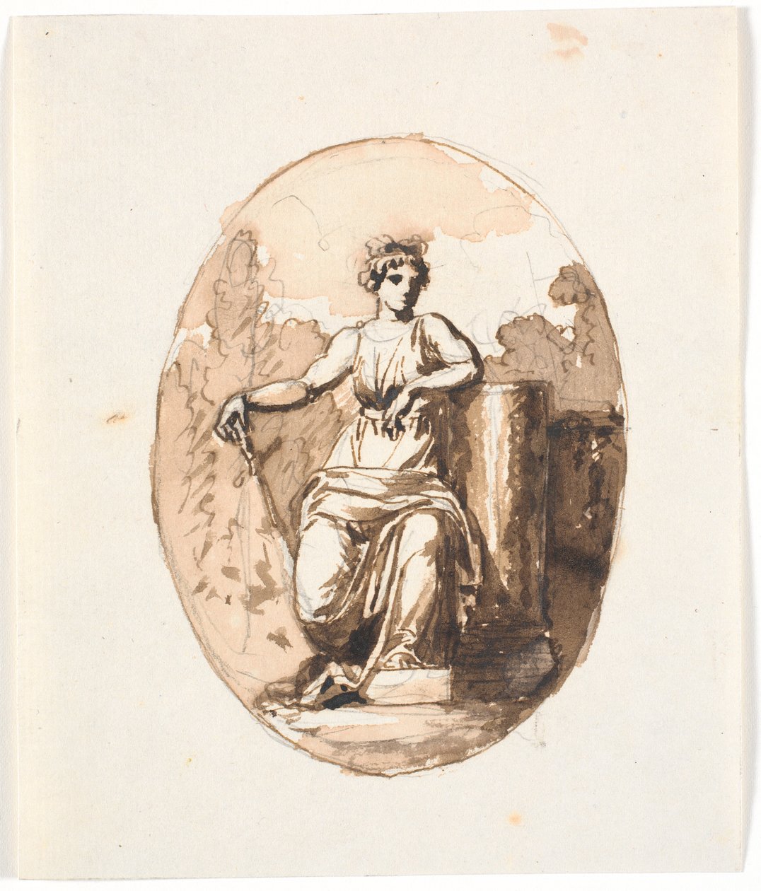 Figura femenina sentada, alegoría de la fuerza o la constancia de Nicolai Abildgaard