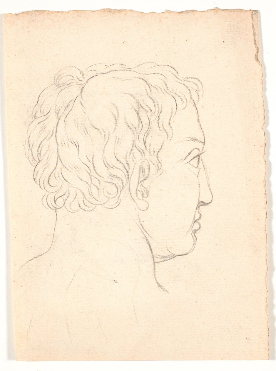 Una cabeza de un hombre vista desde atrás de Nicolai Abildgaard
