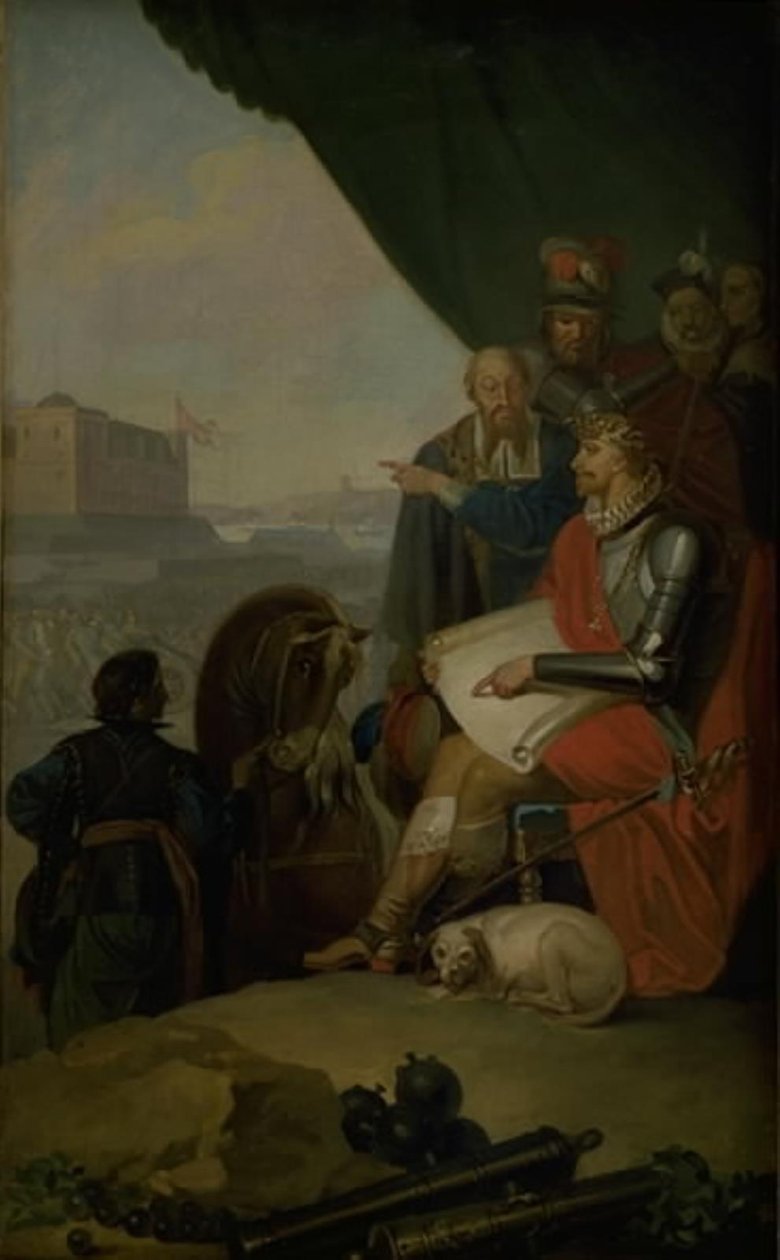 Federico II construye el castillo de Kronborg en Elsinore de Nicolai Abildgaard