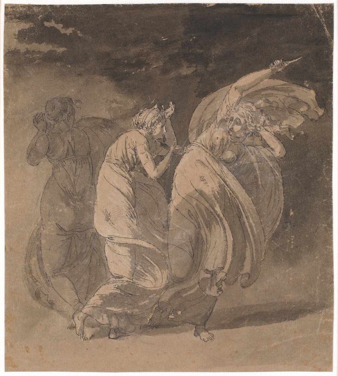 Julia y Fulvia. Escena de "Le Triumvirat" de Voltaire, acto 4 de Nicolai Abildgaard
