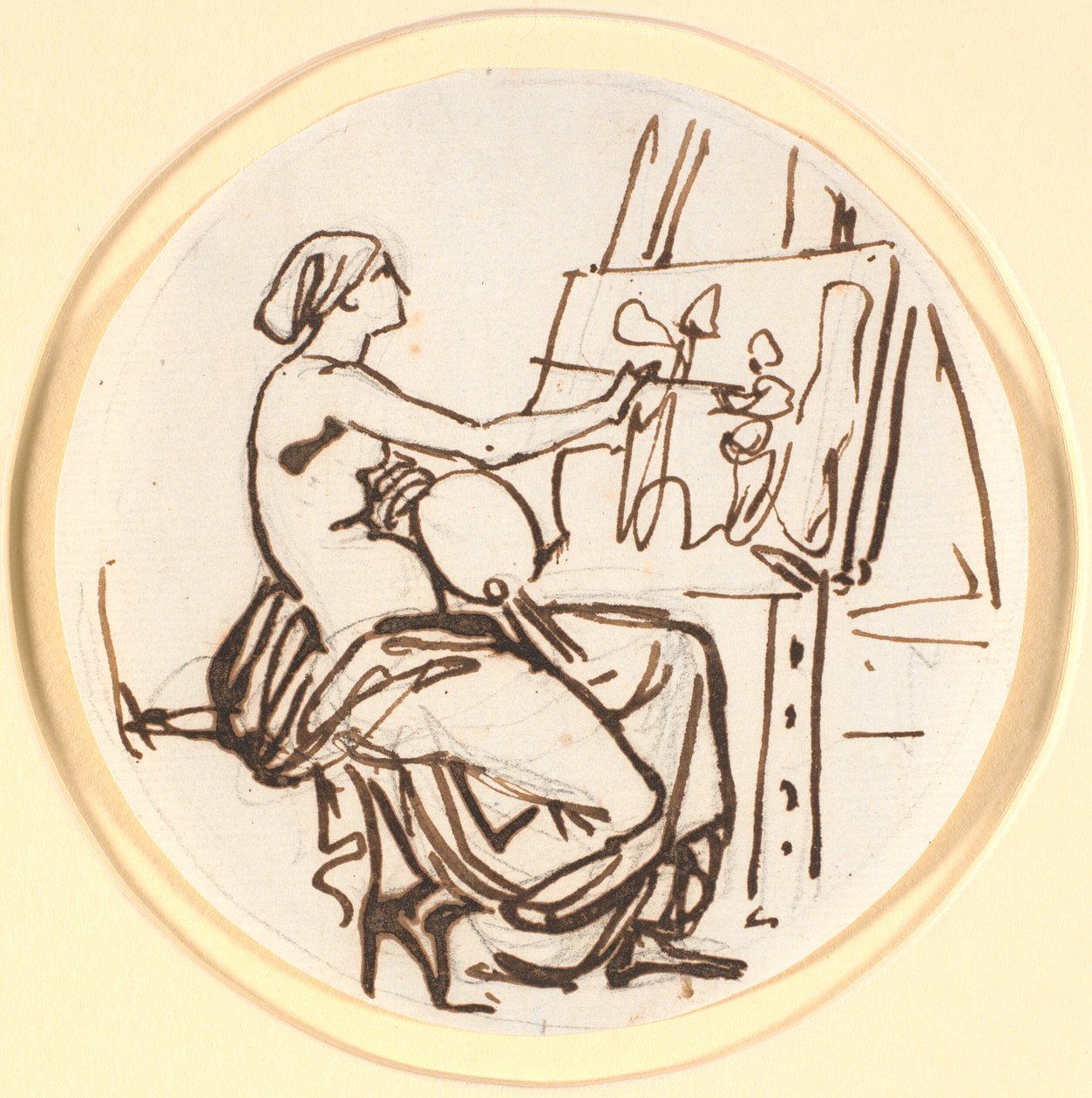 El genio de la pintura. Composición circular de Nicolai Abildgaard