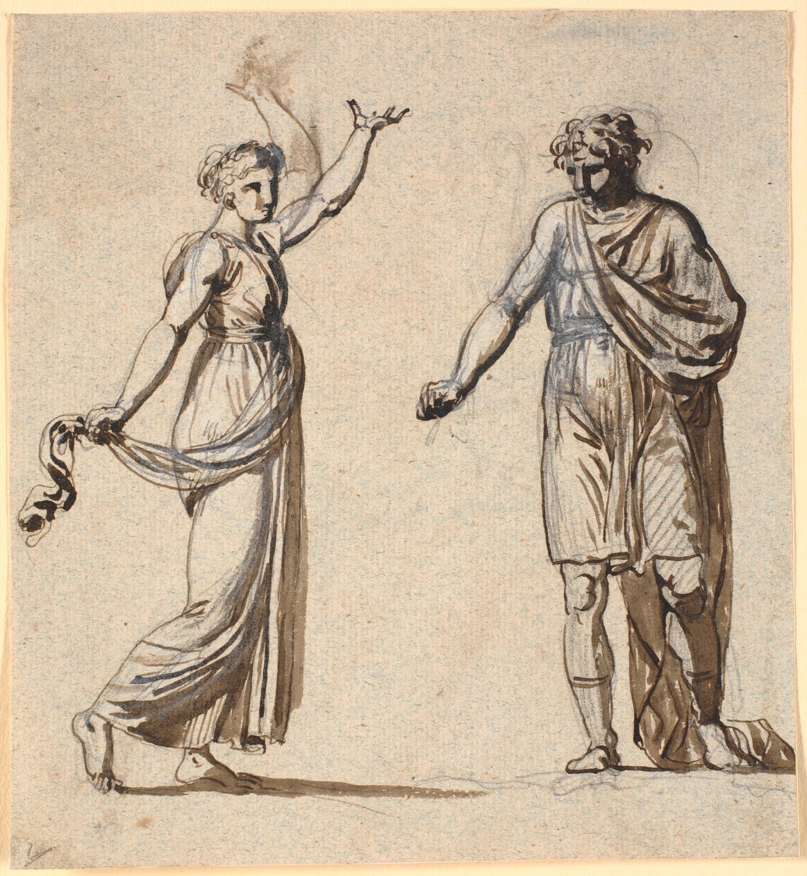 Hombre y mujer con trajes antiguos de Nicolai Abildgaard