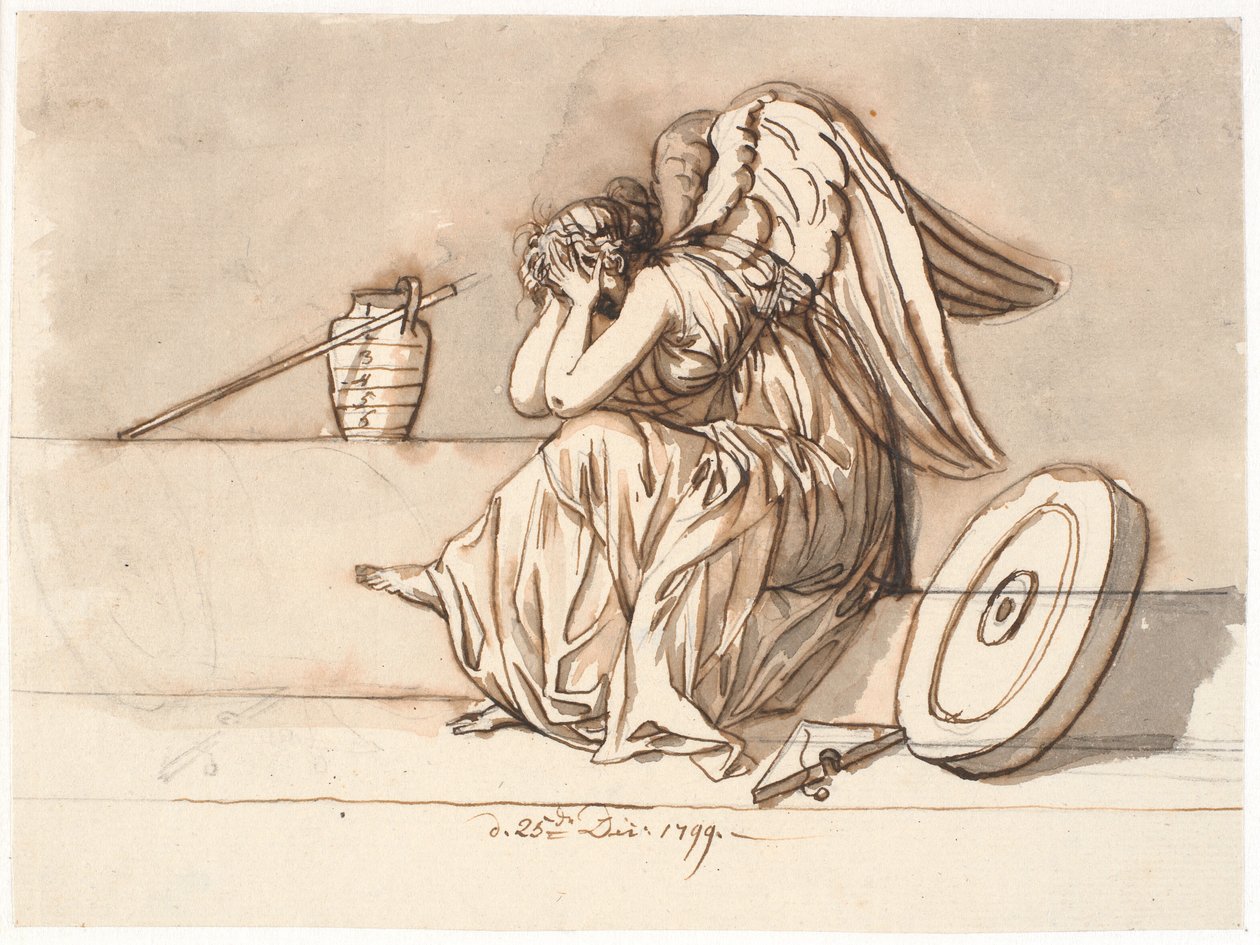 Némesis cubre sus ojos en duelo. Alegoría sobre el destierro de P.A. Heiberg de Nicolai Abildgaard