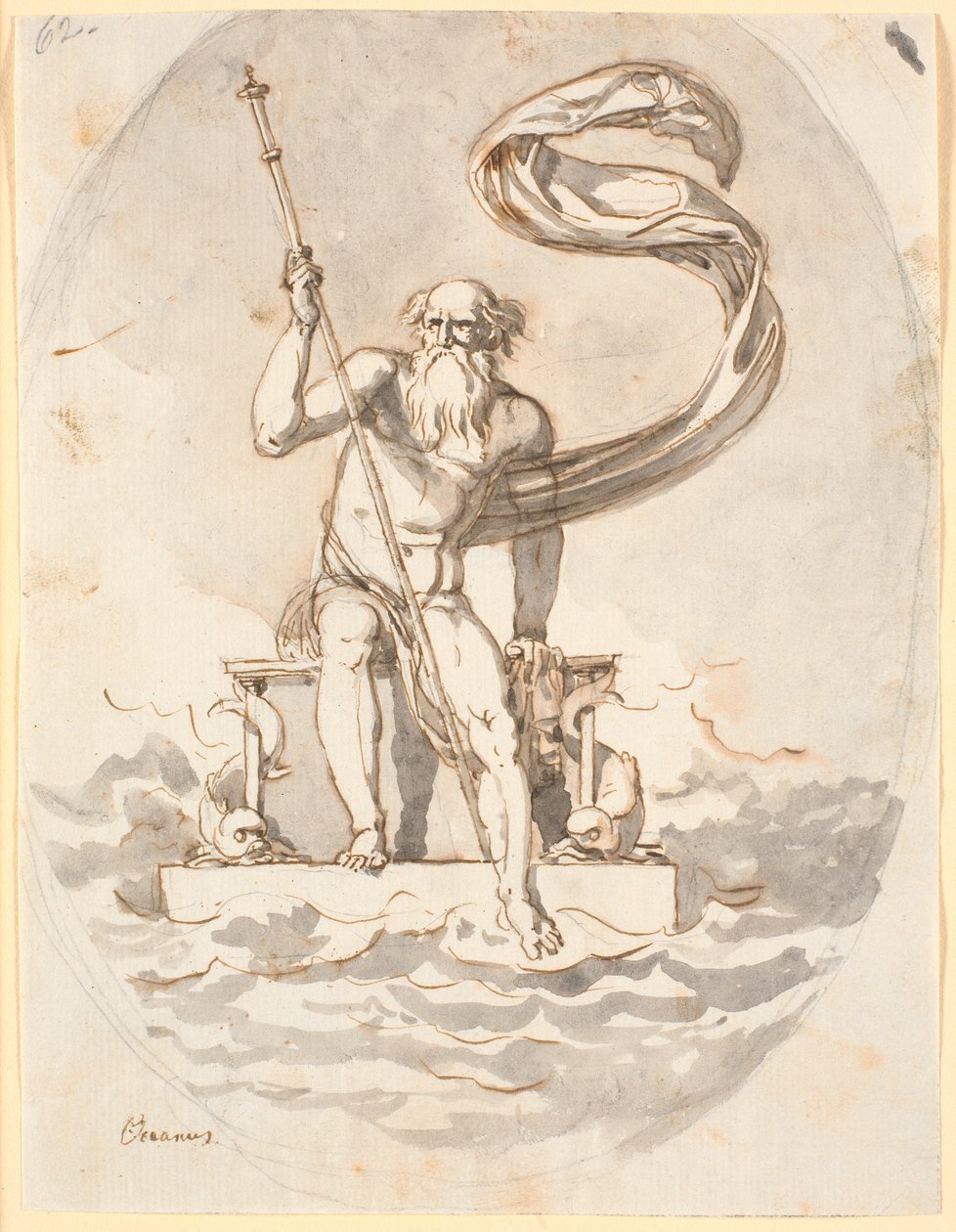 Oceanus en su trono en el mar de Nicolai Abildgaard