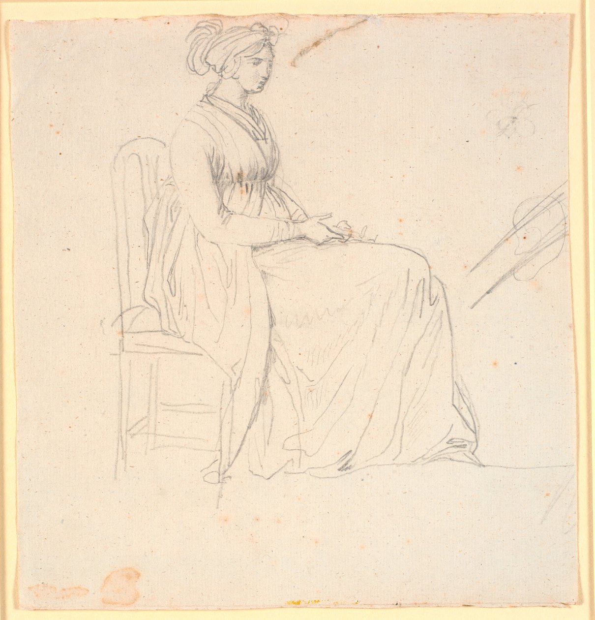 Retrato de la segunda esposa del artista Juliane Marie Abildgaard, sentada, figura completa de Nicolai Abildgaard