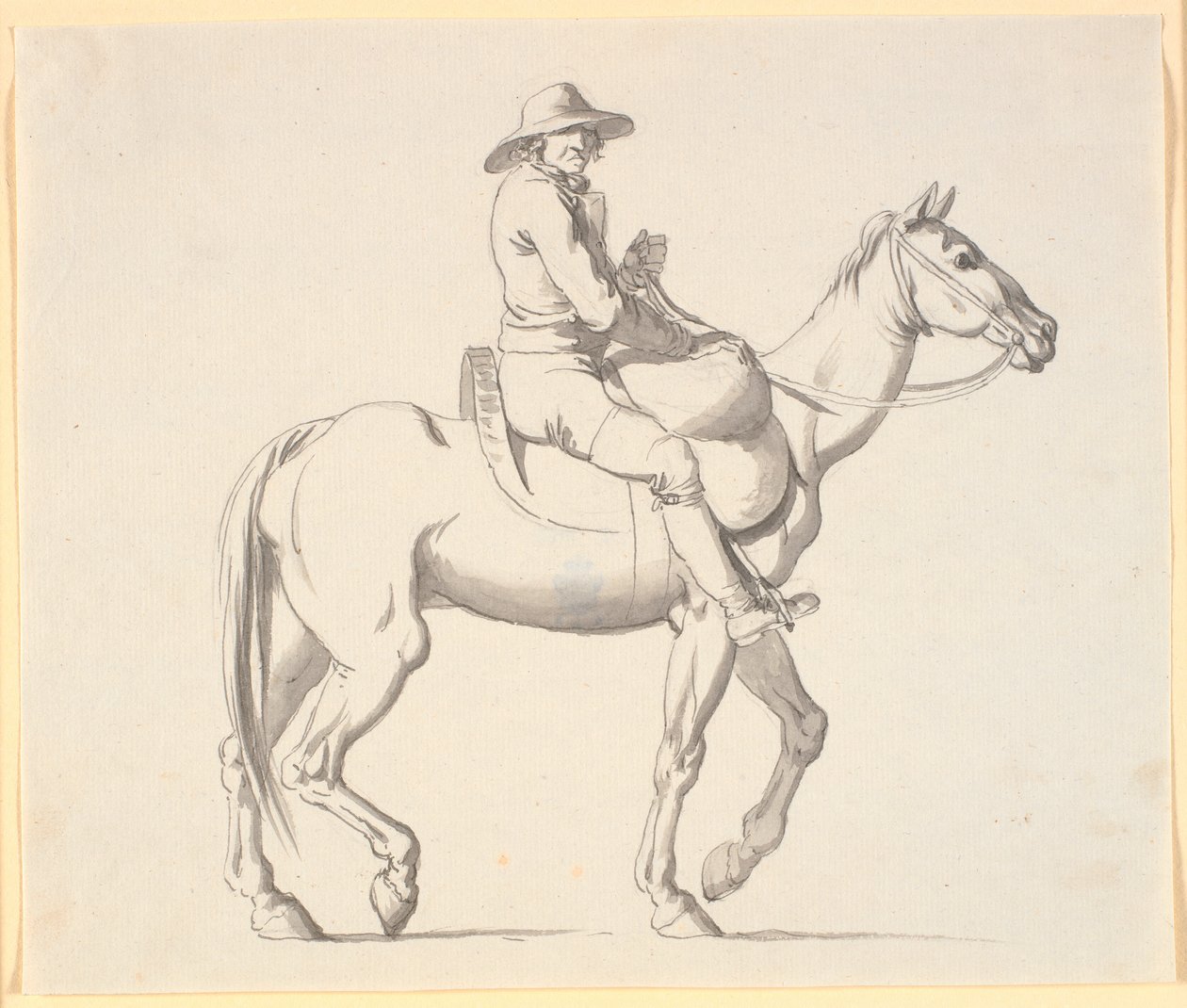 El vagabundo a caballo recogiendo gatos muertos de las calles de Nicolai Abildgaard
