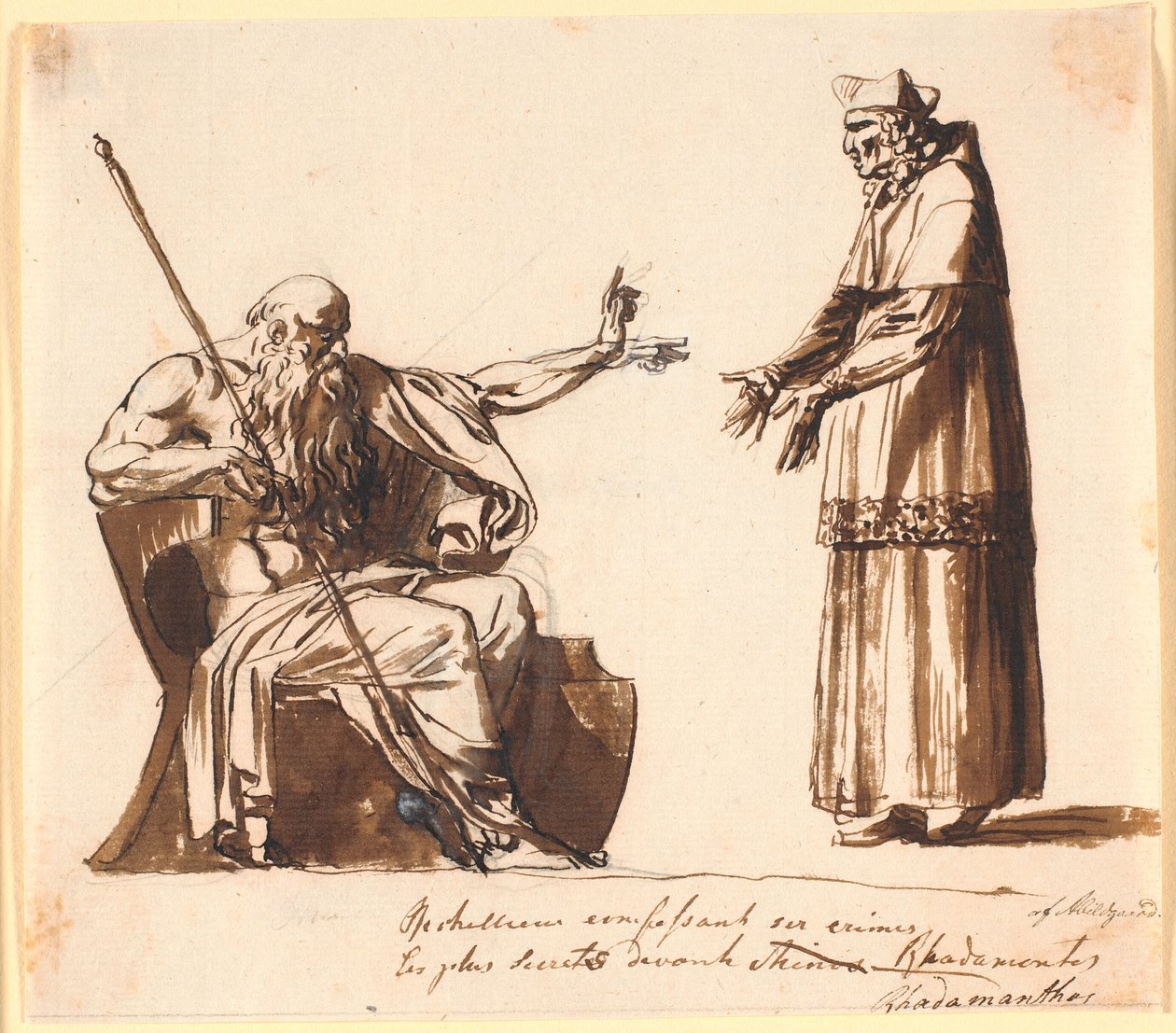 Richelieu frente a Rhadamanthos de Nicolai Abildgaard