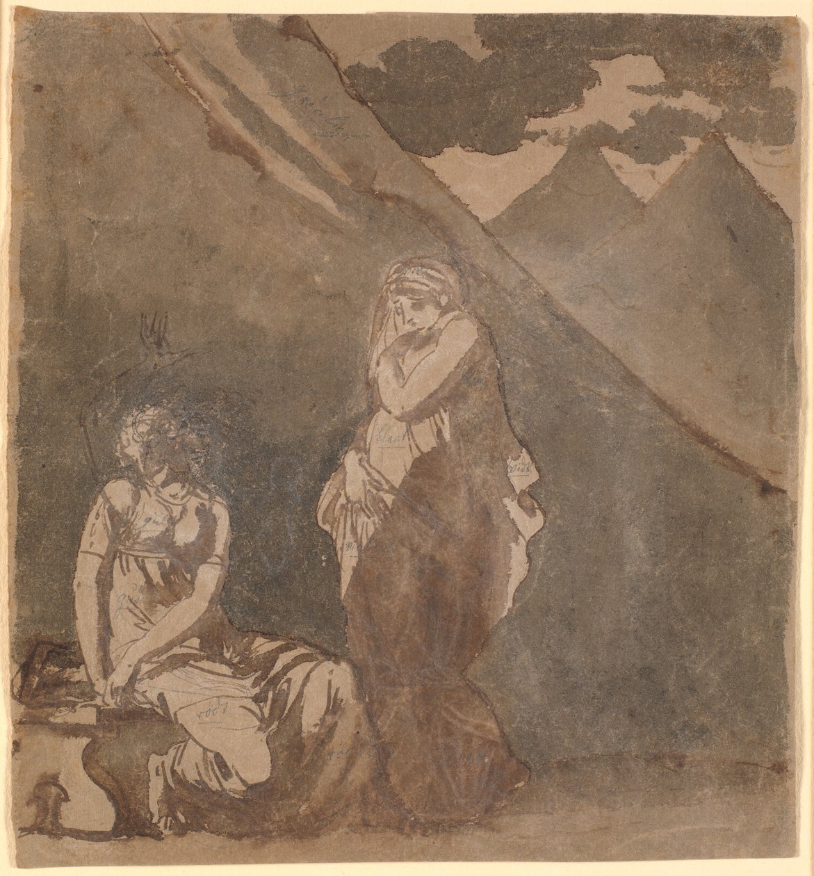 Escena de "Le triumvirat" de Voltaire, probablemente acto 1, escena 1 de Nicolai Abildgaard