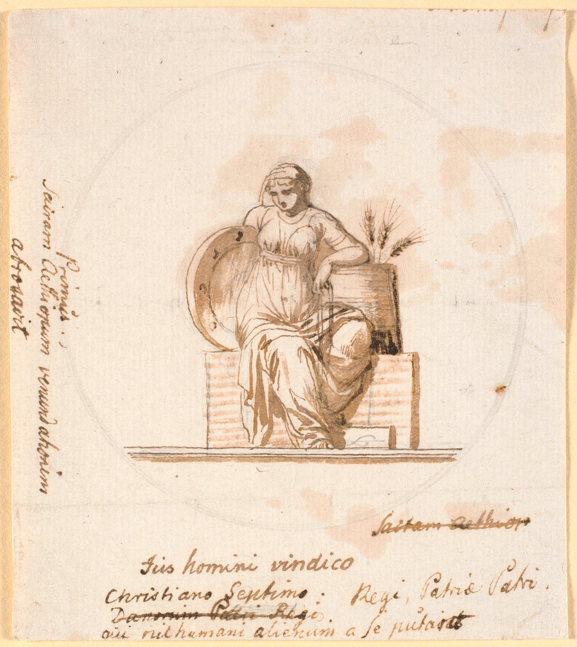 Figura femenina alegórica sentada de Nicolai Abildgaard