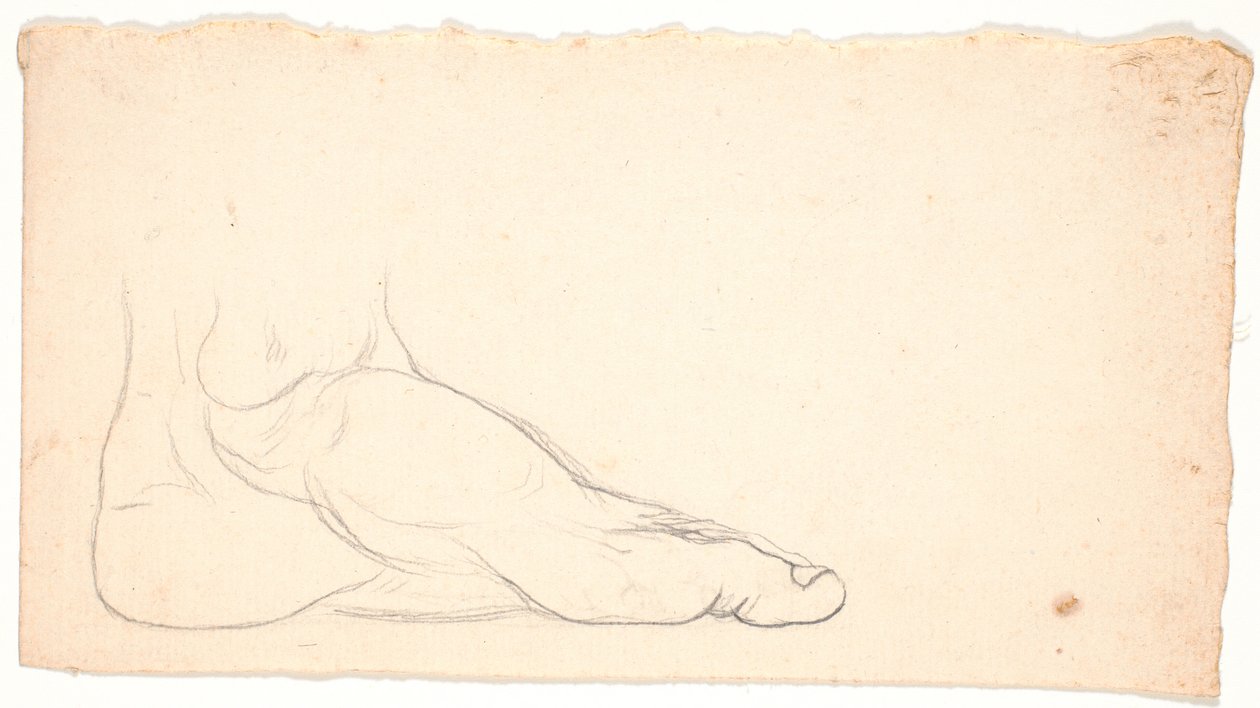 Boceto de pie visto de lado. Talón a la izquierda de Nicolai Abildgaard