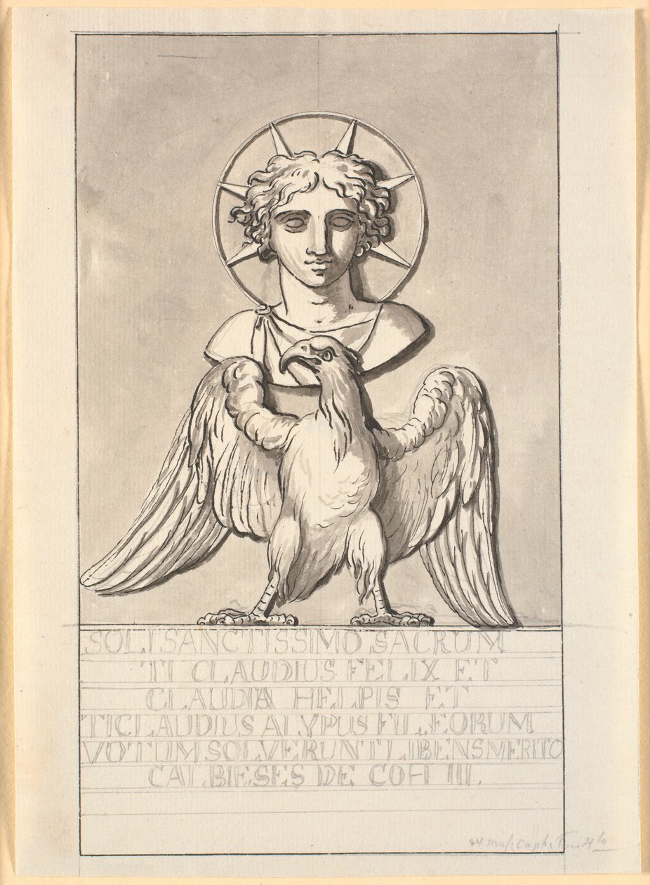 Imagen del dios sol sobre un águila de Nicolai Abildgaard