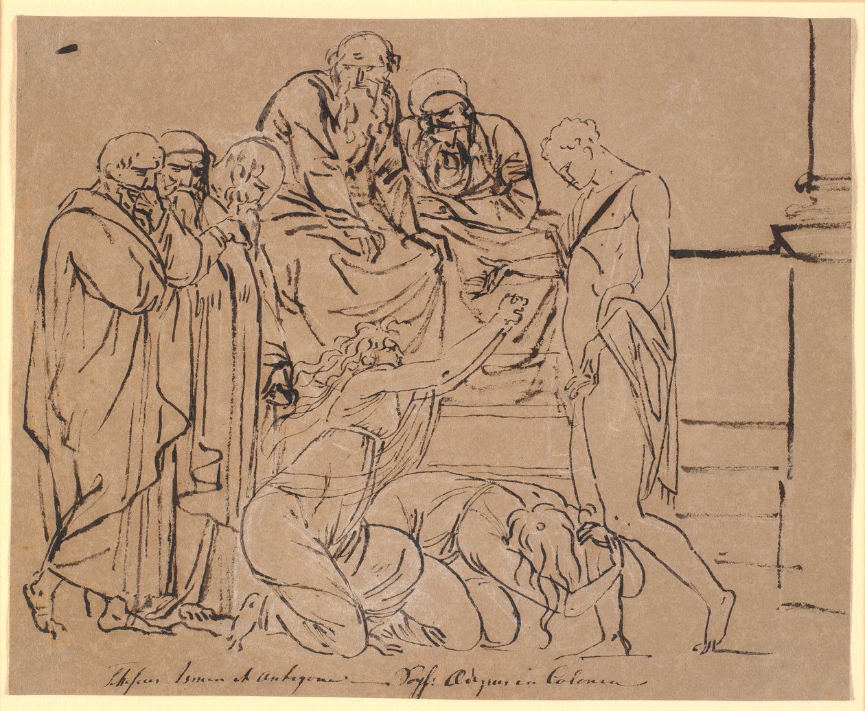 Teseo suplicado por Ismene y Antígona. Después de Sófocles de Nicolai Abildgaard