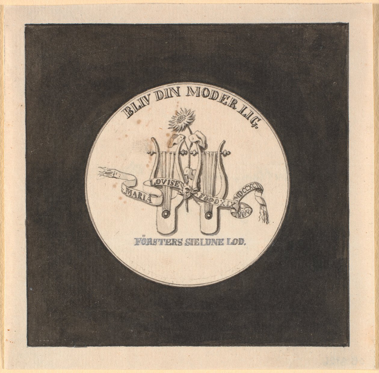 Boceto para el reverso de la medalla con motivo del nacimiento de la princesa heredera en 1792 de Nicolai Abildgaard