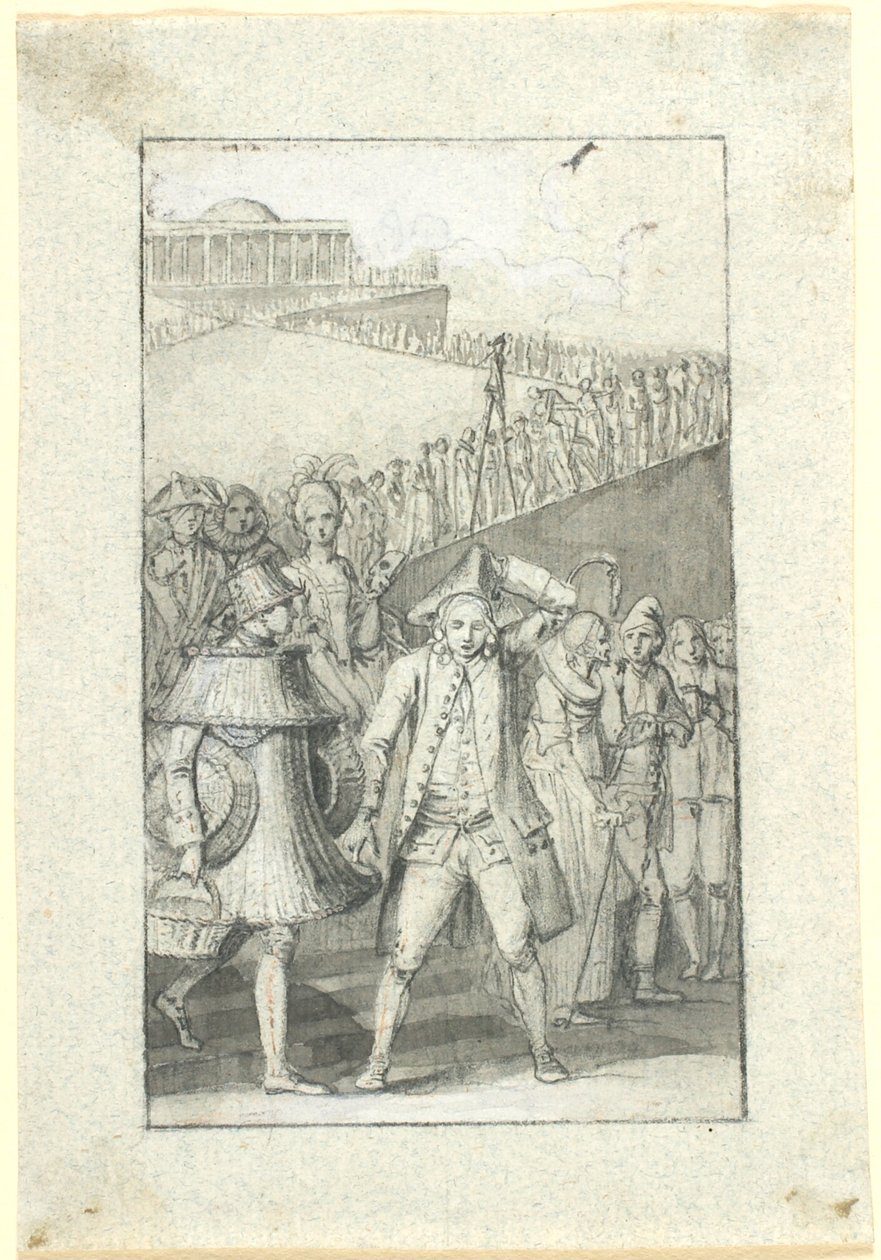 Boceto para ilustración de la historia de Johs. Ewald "El templo de la fortuna. Un sueño" en la edición de sus obras completas de Nicolai Abildgaard