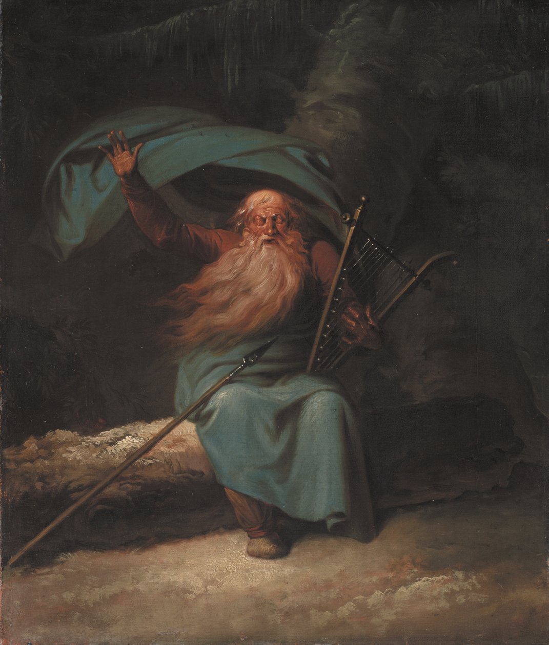 Ossian cantando su canción del cisne, 1780-1782 de Nicolai Abraham Abildgaard
