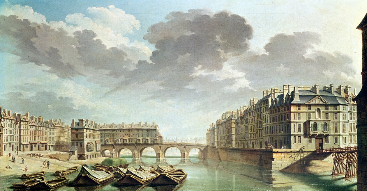La Ile Saint-Louis y el Pont Marie en 1757 de Nicolas Raguenet