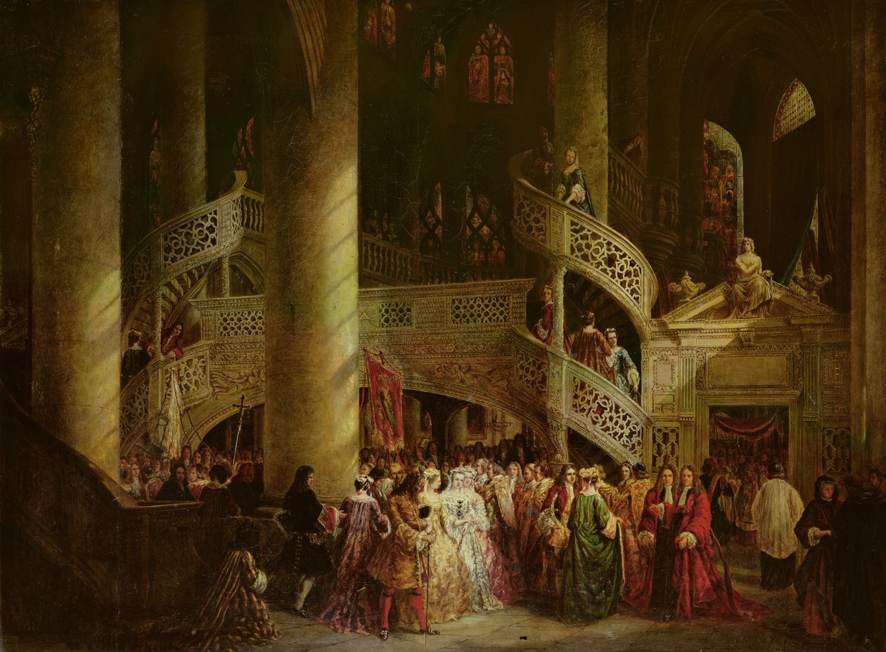 Interior de la Iglesia de Saint-Etienne du Mont, La Reja, 1851 de Nicolas Alexandre Barbier