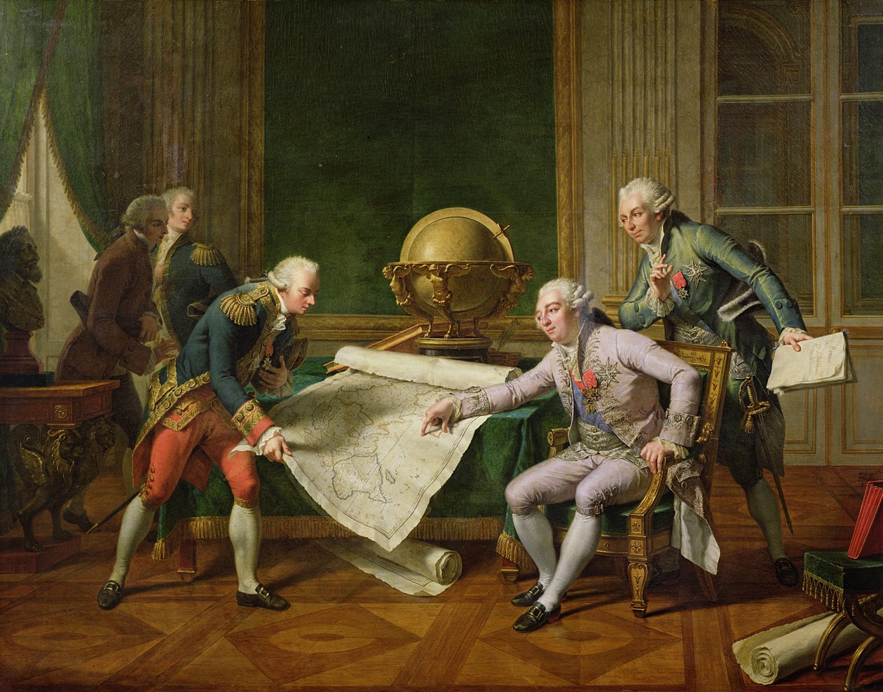 Luis XVI Dando Instrucciones a La Perouse, 29 de junio de 1785, 1817 de Nicolas Andre Monsiau