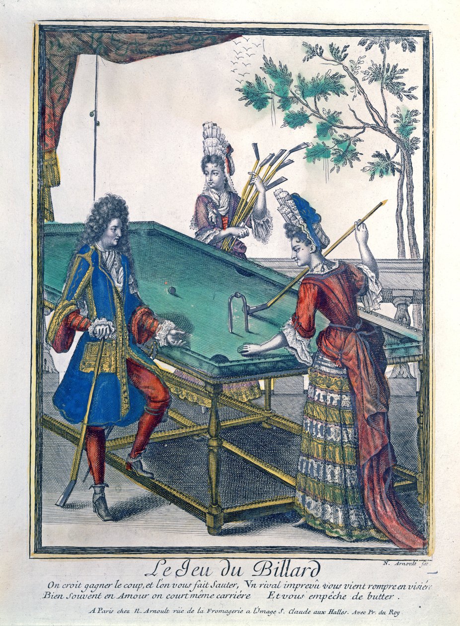 Un juego de billar, finales del siglo XVII de Nicolas Arnoult