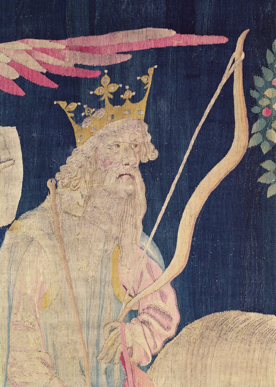 Detalle del jinete del caballo blanco, del Tapiz del Apocalipsis de Angers, 1373-1387 de Nicolas Bataille