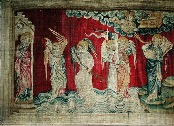 La sexta trompeta y los ángeles del Éufrates, no.25 de El Apocalipsis de Angers de Nicolas Bataille