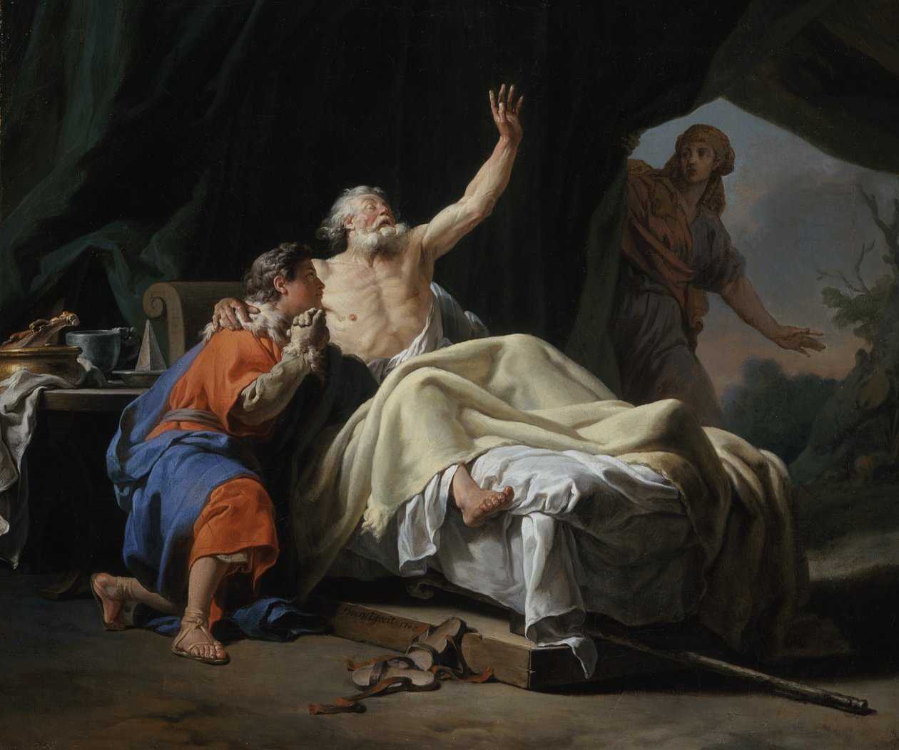 Isaac bendiciendo a Jacob, 1768 de Nicolas Guy Brenet
