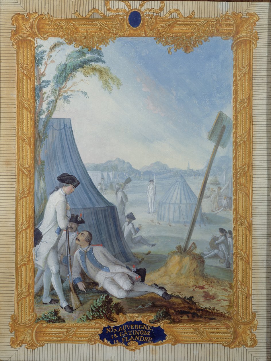 Uniformes de la Infantería Francesa durante la Guerra Americana (Auvergne, Flandes y Gatinois) de Nicolas Hoffmann