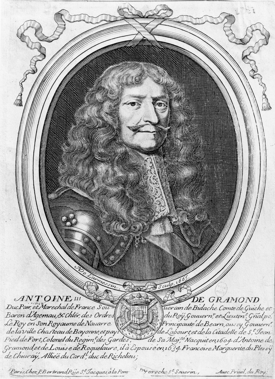 Retrato de Antoine III de Gramont (1604-78) 1665 de Nicolas II de Larmessin