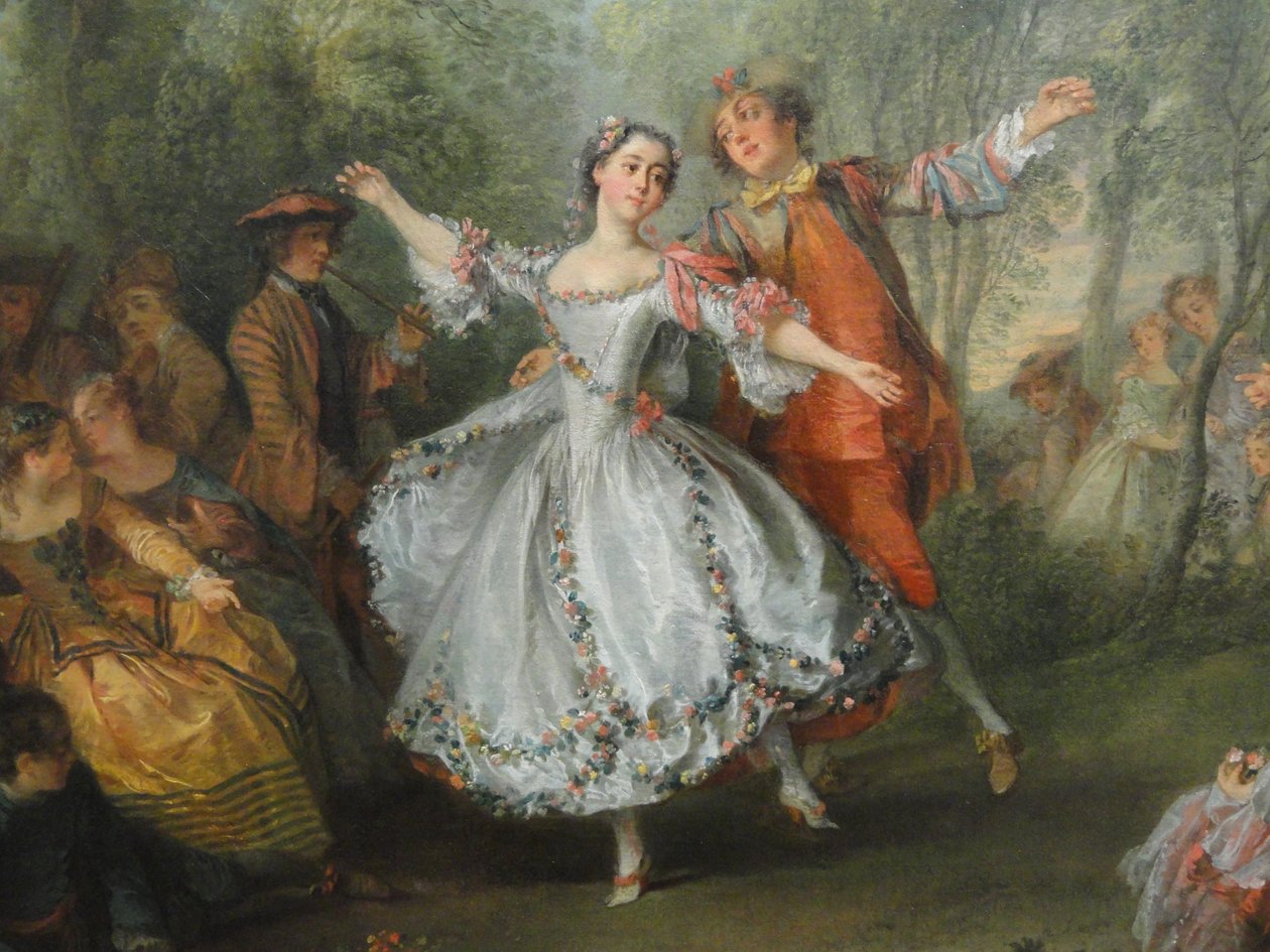 La Camargo bailando (detalle) de Nicolas Lancret